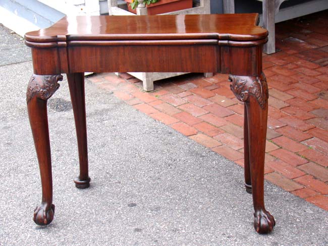 An English George II period Mahogany Concertina Action Games Table circa 1750